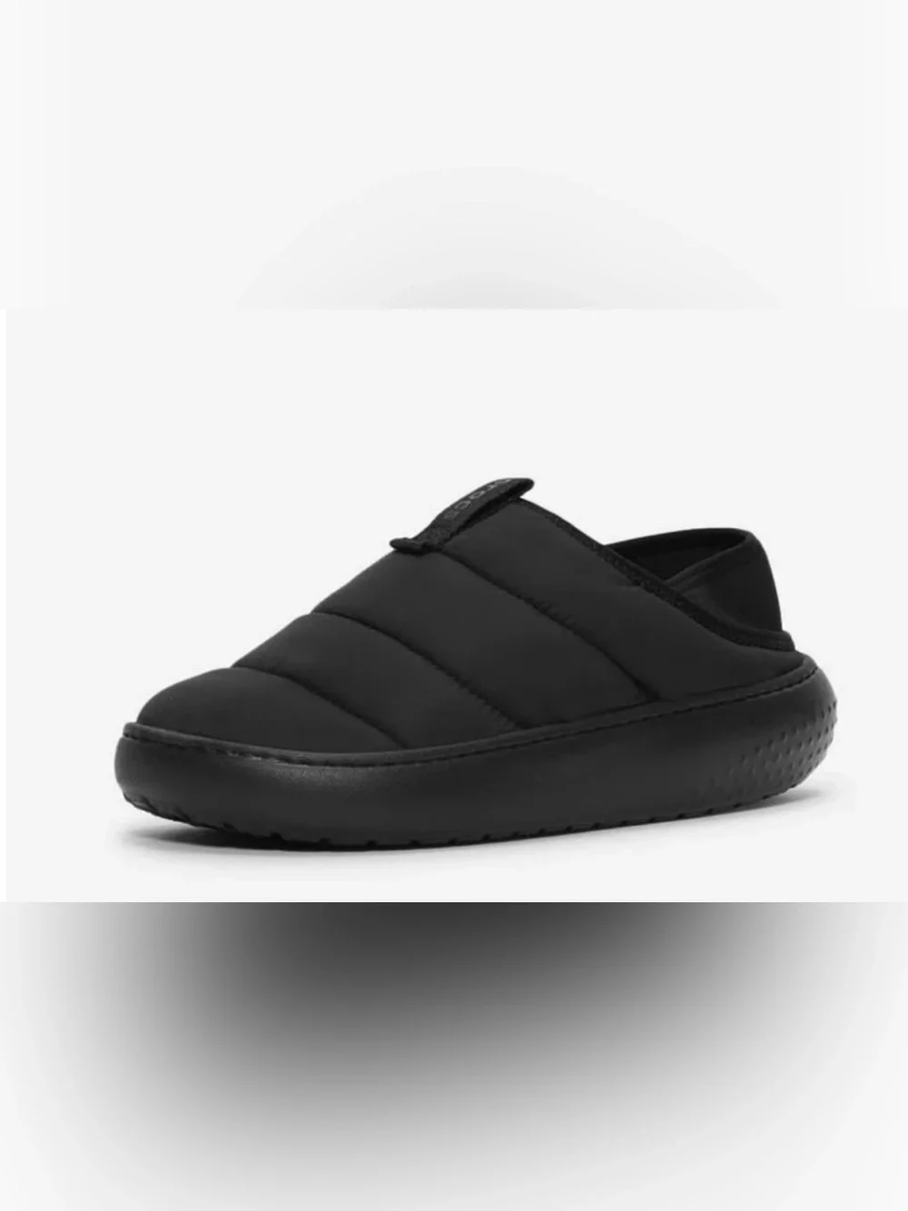 CROCS Kids Unisex Black Quilted Slip-On Lined Puff Moccasins Youth 5. NWT